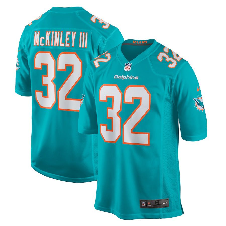 Men Miami Dolphins 32 Verone McKinley III Nike Aqua Game Player NFL Jersey